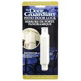 The Door Guardian Metal & Plastic Patio Door Lock, White Front_Flat