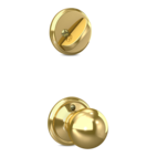Garrison Privacy Ball Door Knob Lock Set, Polished Brass