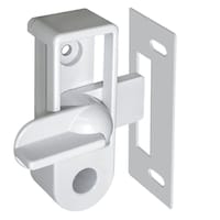 Ideal Security Storm Door Deadbolt, White Front_Three_Fourths_Angled_Left