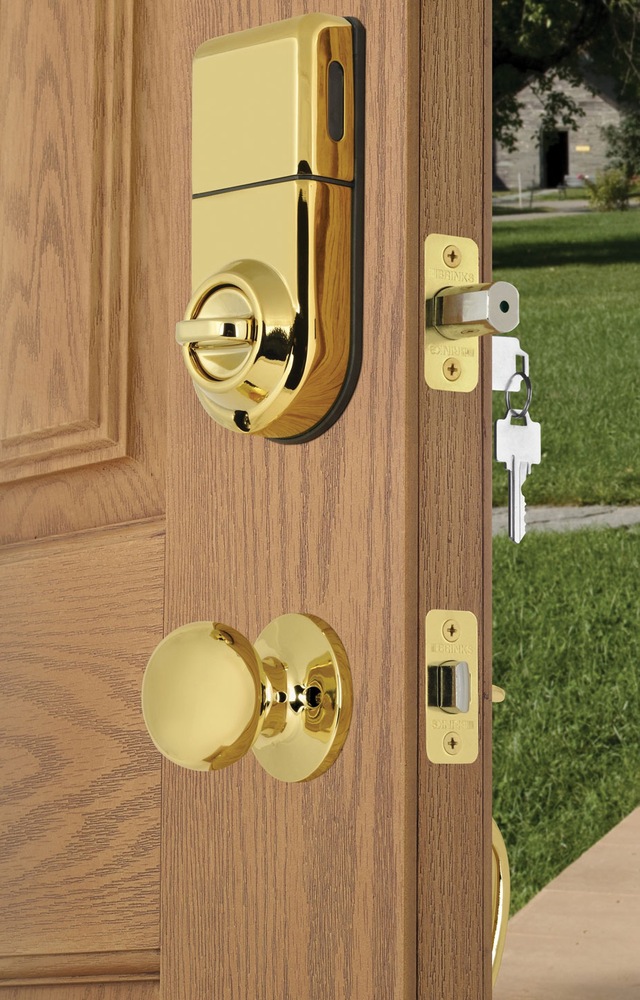 Brinks Keyless Entry Lock & Door Handle, Gold Canadian Tire