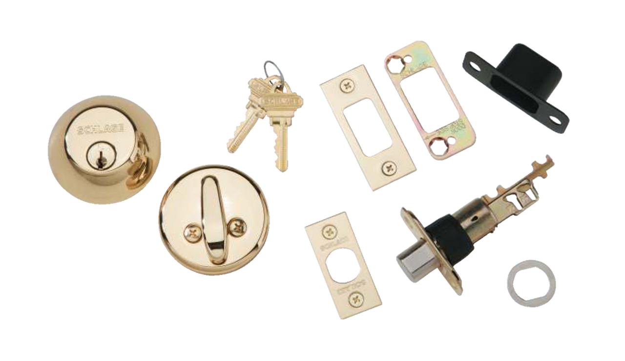 Schlage Single-Cylinder Round Deadbolt Door Lock, Assorted