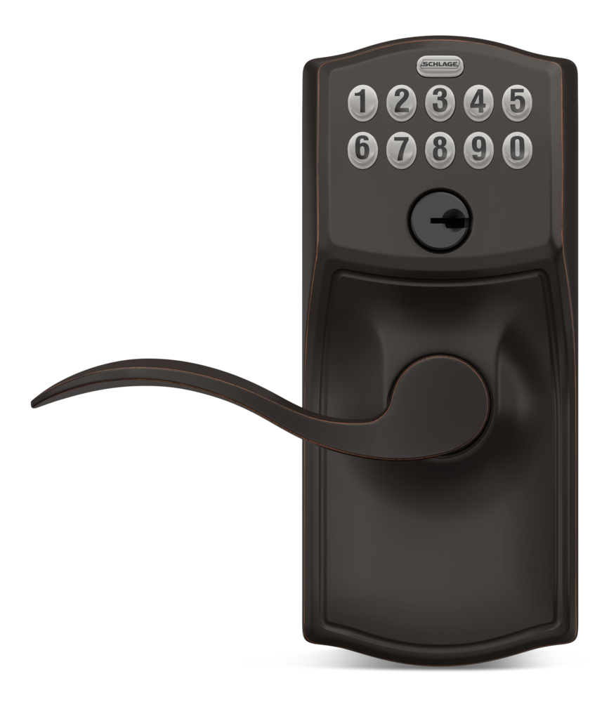 Schlage Camelot Electronic Keypad Door Lock with Accent Lever, Aged Bronze  Canadian Tire