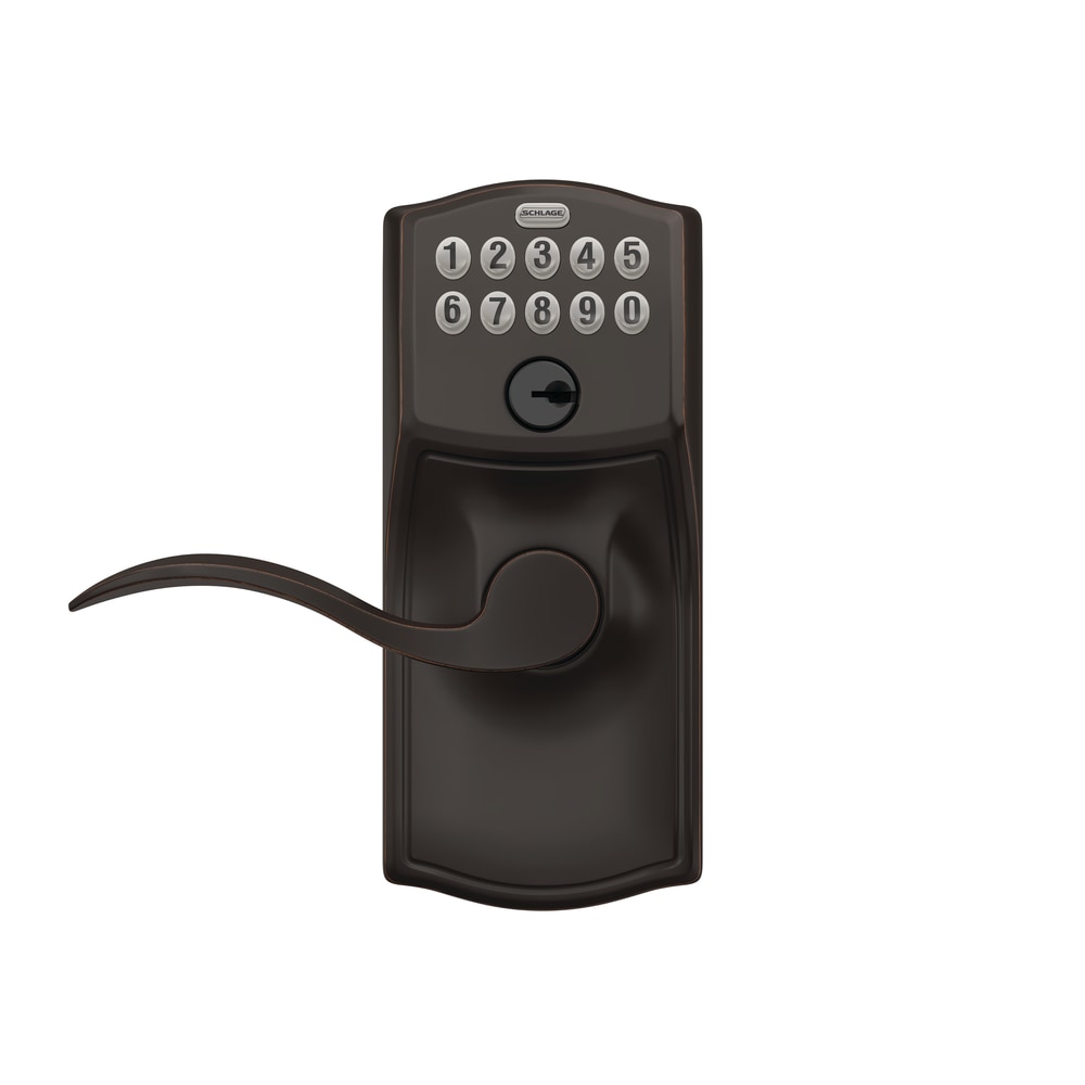Schlage Electronic Camelot Keypad Lock with Accent Lever, Aged Bronze
