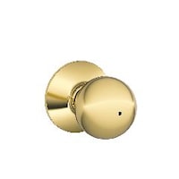 Schlage Orbit Keyed Entry Door Knob, Bright Brass Front_Angled_Right