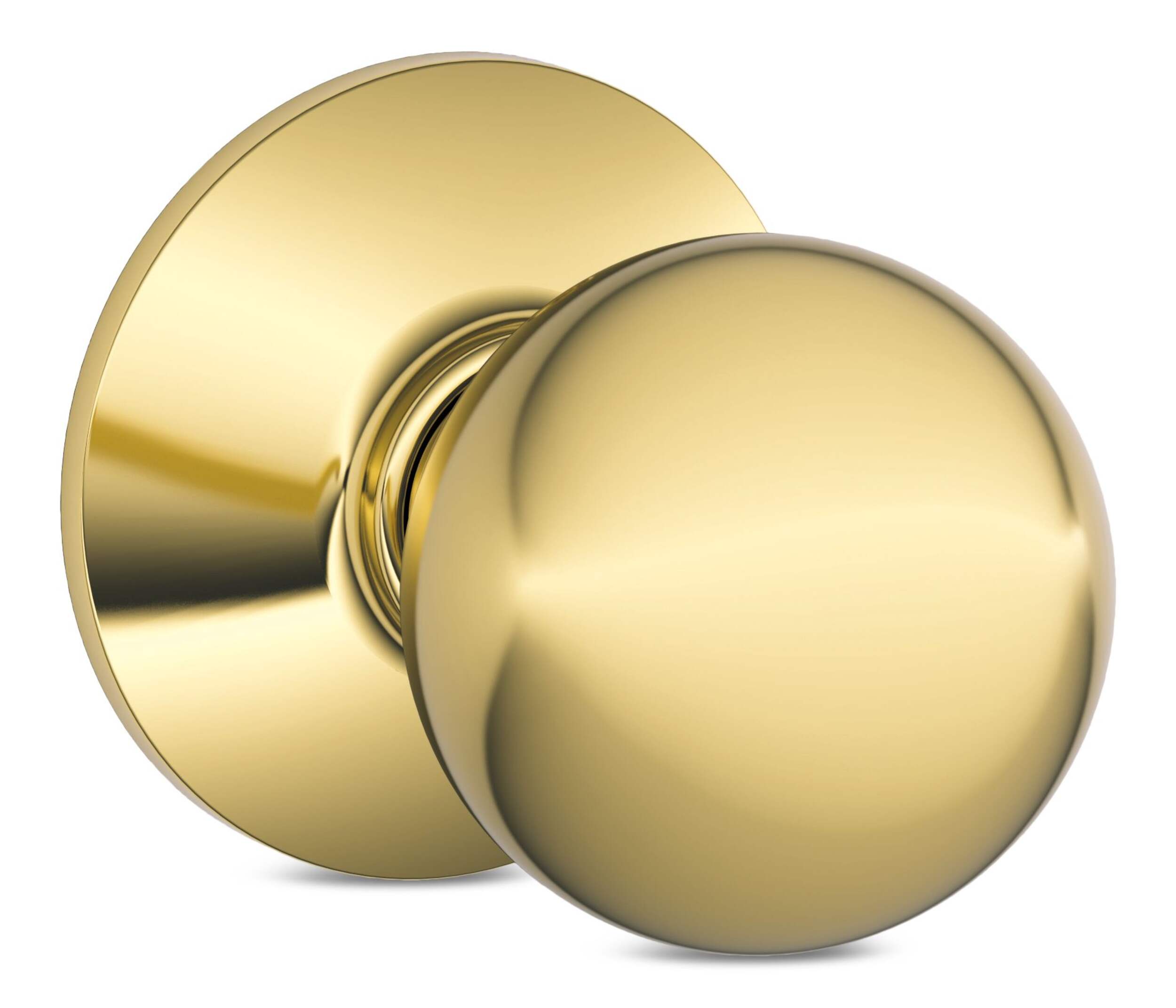 Poignée de couloir à boule polie avec serrure Schlage Front_Three_Fourths_Angled_Right