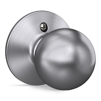 Schlage Orbit Hall and Closet Passage Door Knob, Lifetime Warranty, Satin Chrome Front_Three_Fourths_Angled_Right