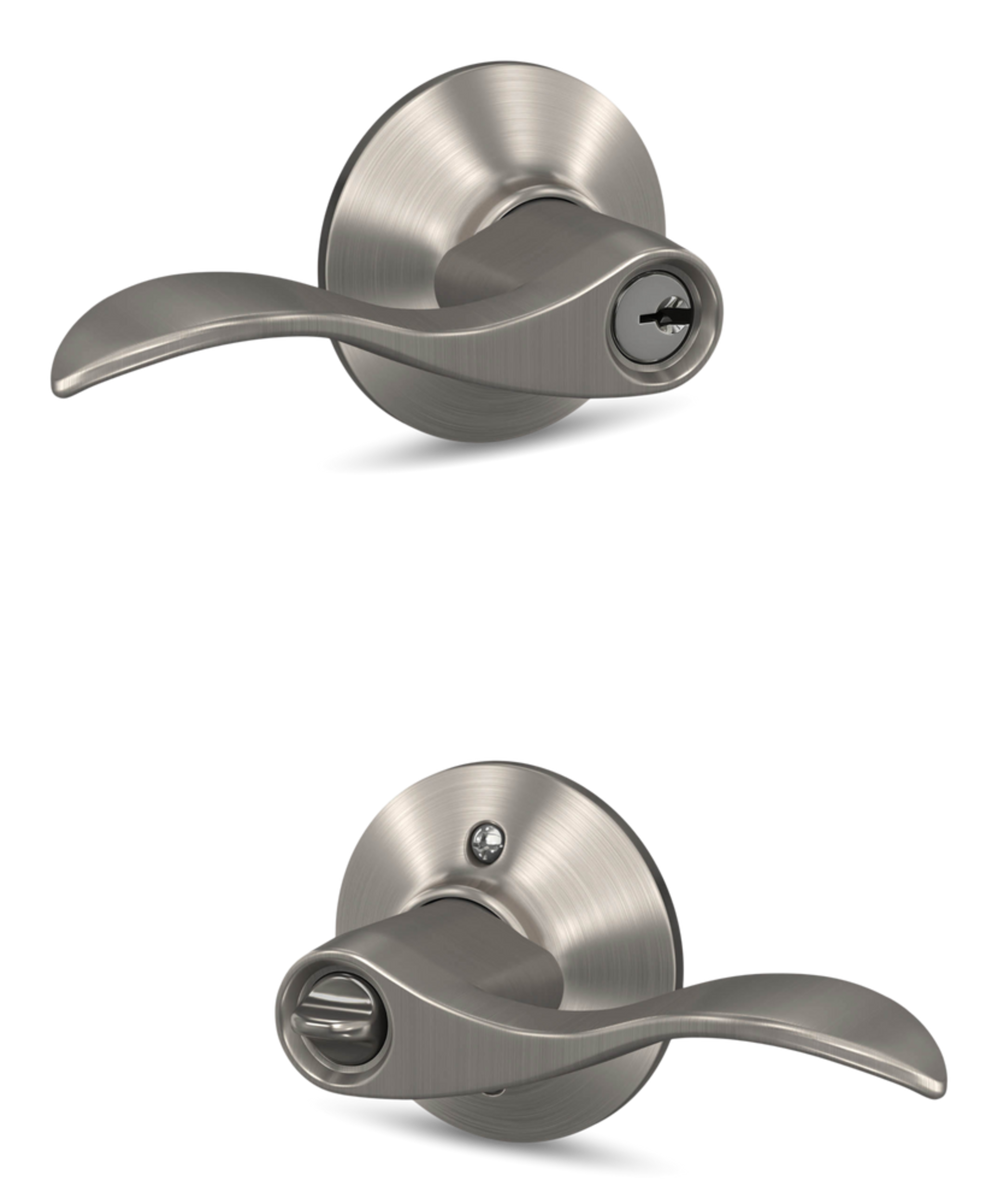 Levier d'entrée à clé Schlage Accent, garantie à vie, nickel satiné Composite_or_Mixed