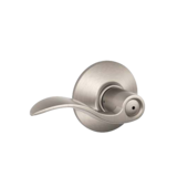 Levier pour chambre et salle de bain verrouillable Schlage Accent, garantie à vie, nickel satiné Front_Angled_Right