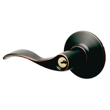 Schlage Keyed Entrance Lever, Aged Bronze
