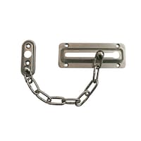 Taymor Chain Lock Door Latch Guard, Satin Nickel Front_Flat