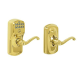 Schlage Electronic Lever, Polished Brass