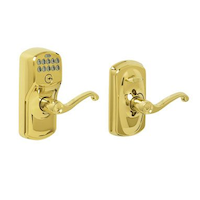 Schlage Electronic Lever, Polished Brass