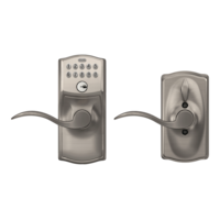 Schlage Camelot Electronic Keypad with Accent Lever, Rated AAA Security, Satin Nickel Front_Flat