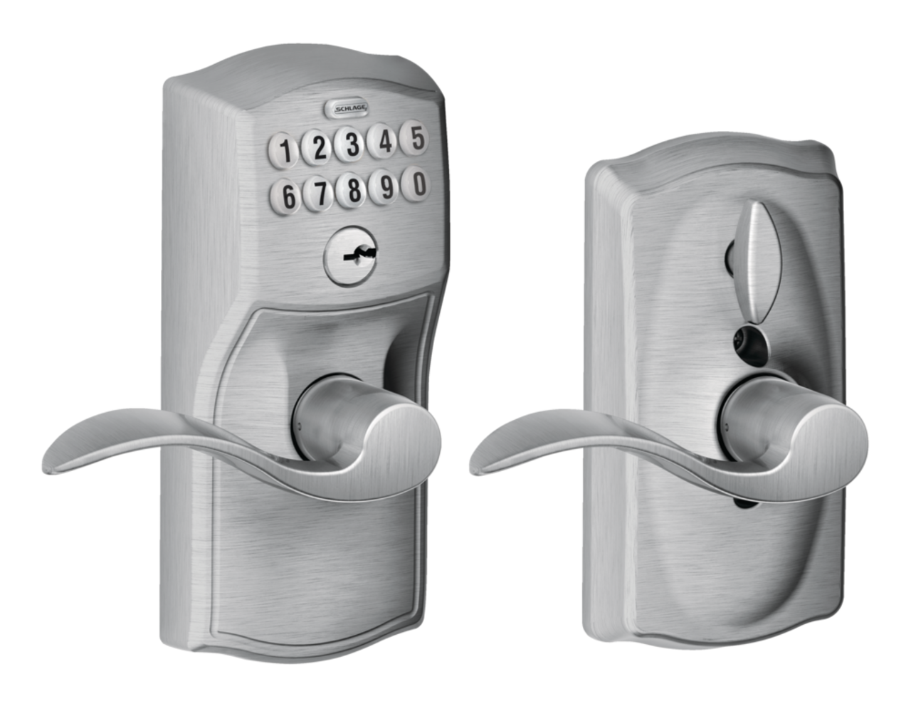 Schlage Electronic Keypad Deadbolt Door Lock with Lever, Satin Nickel