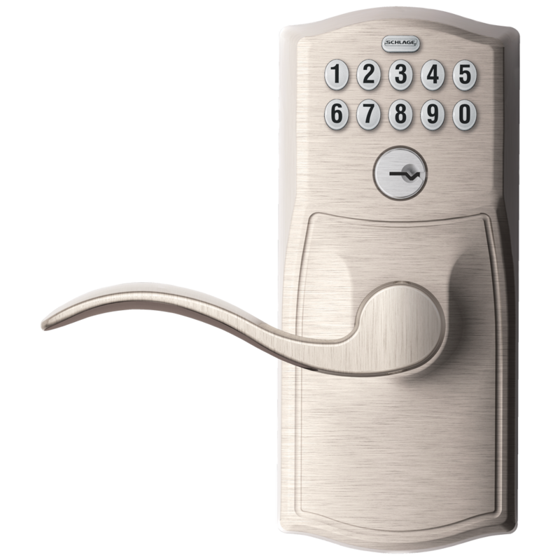 Schlage Electronic Keypad Deadbolt Door Lock with Lever, Satin Nickel