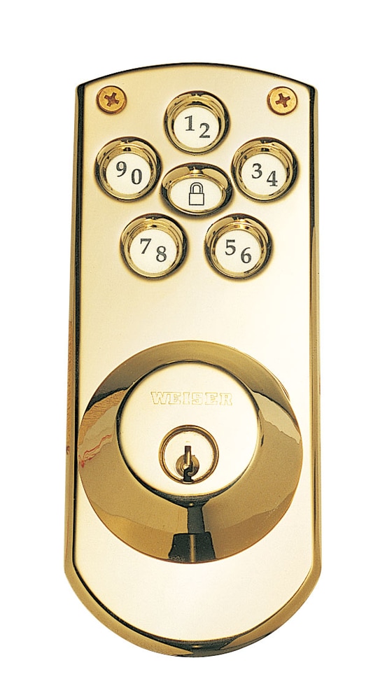 Weiser Maximum Security Electronic Deadbolt, Polished Brass Finish