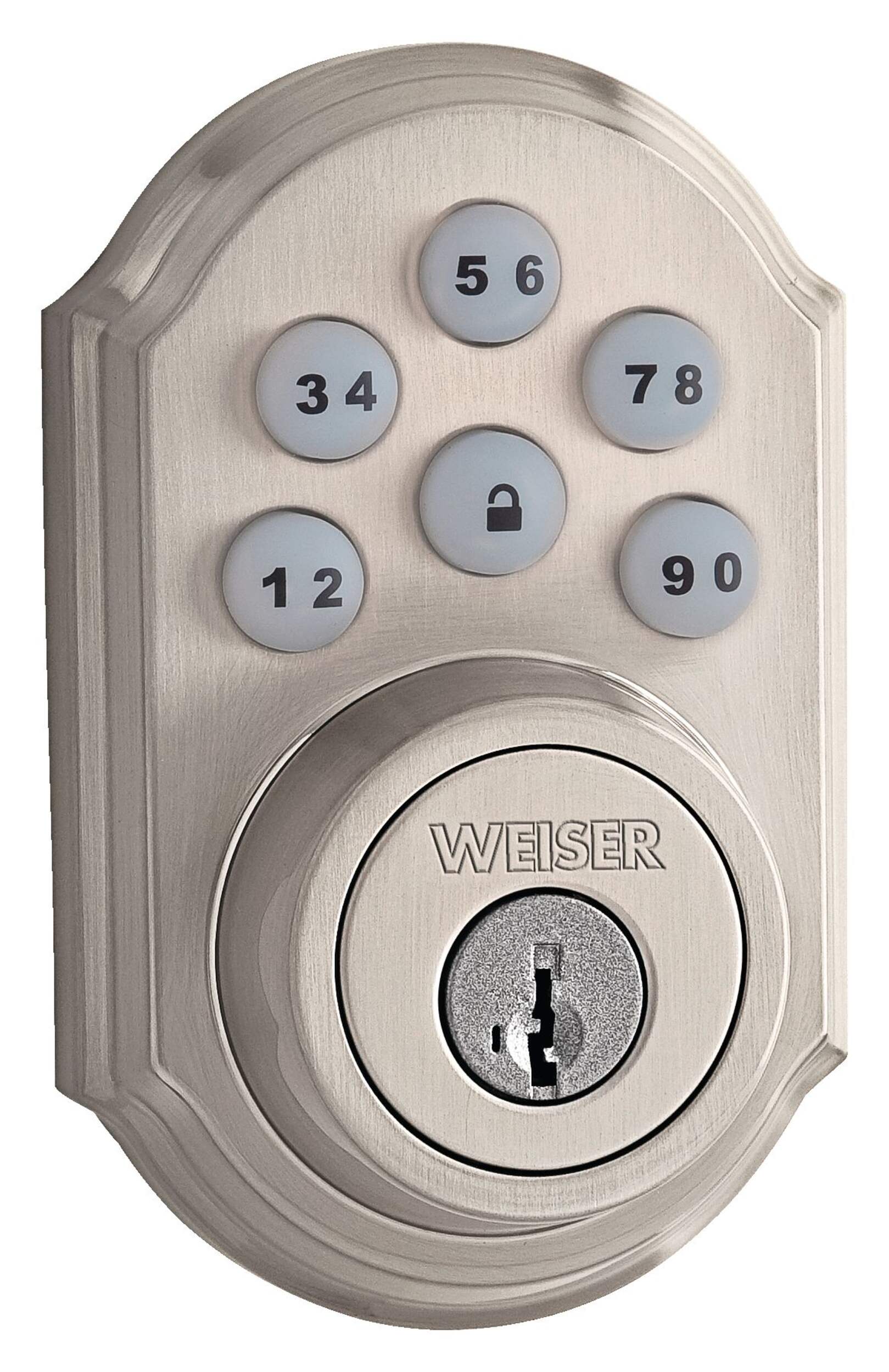 Weiser SmartCode Electronic Keypad Deadbolt Door Lock, Satin Nickel
