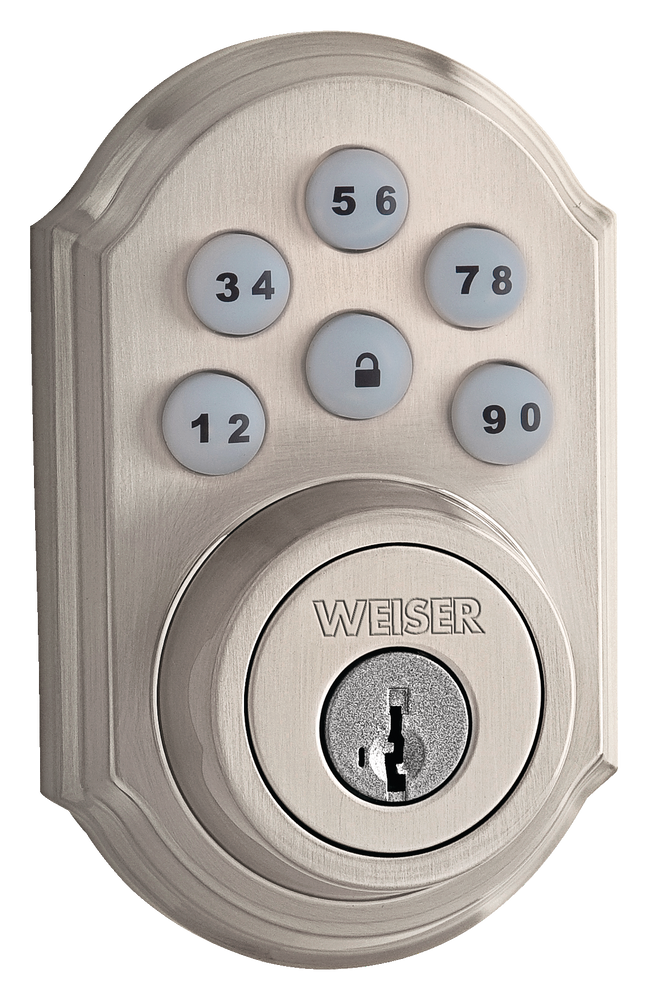 Weiser SmartCode Electronic Keypad Deadbolt Door Lock, Satin Nickel ...