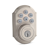 Weiser SmartCode Electronic Keypad Deadbolt Door Lock, Satin Nickel Front_Angled_Right