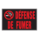 Hillman Self-Adhesive Défense de Fumer Sign, French, 8 x 12-in, Black/Red/White Front_Flat