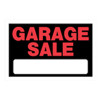 Hillman Self-Adhesive Garage Sale Sign, 8 x 12-in, Black/Red/White