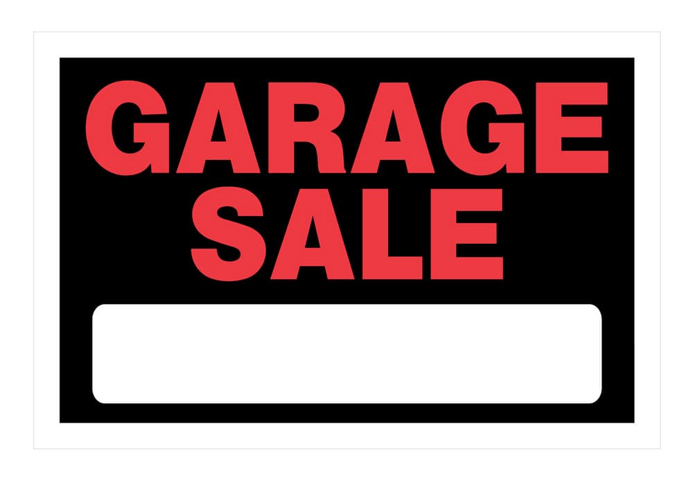 Hillman Self-Adhesive Garage Sale Sign, 8 x 12-in, Black/Red/White
