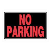 Affiche No Parking auto-adhésive Hillman, 8 x 12 po, noir/rouge/blanc