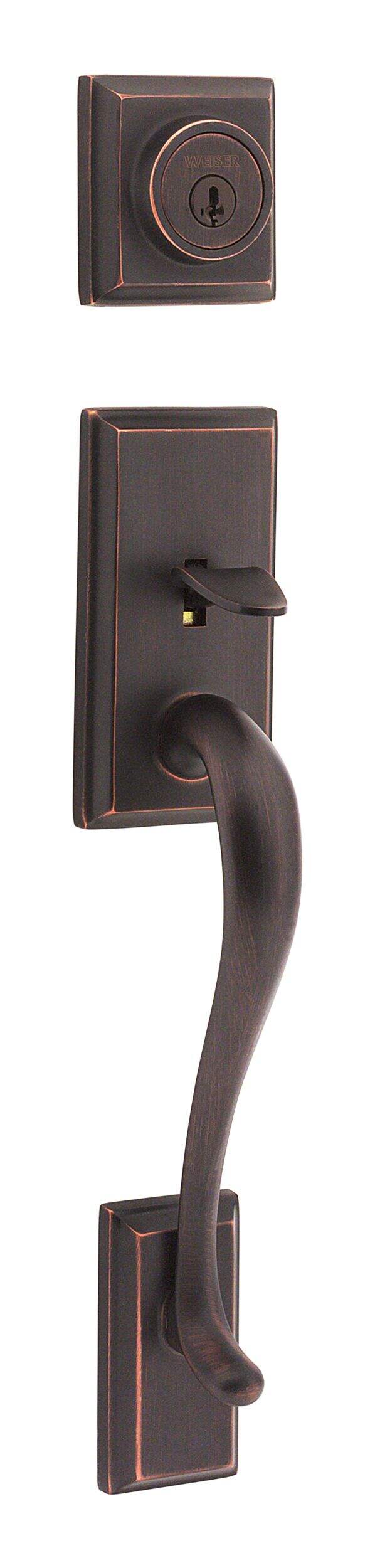Weiser Hawthorne Grip Handle Set, Troy Door Knob & Deadbolt Lock Set