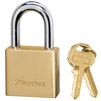Master Lock 38mm-Wide Solid Body Keyed Padlock with 24mm Shackles, Brass Composite_or_Mixed