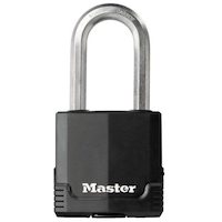 Master Lock 54mm-Wide Laminated Magnum Covered Steel Keyed Padlock with 51mm Shackles, Black Front_Flat