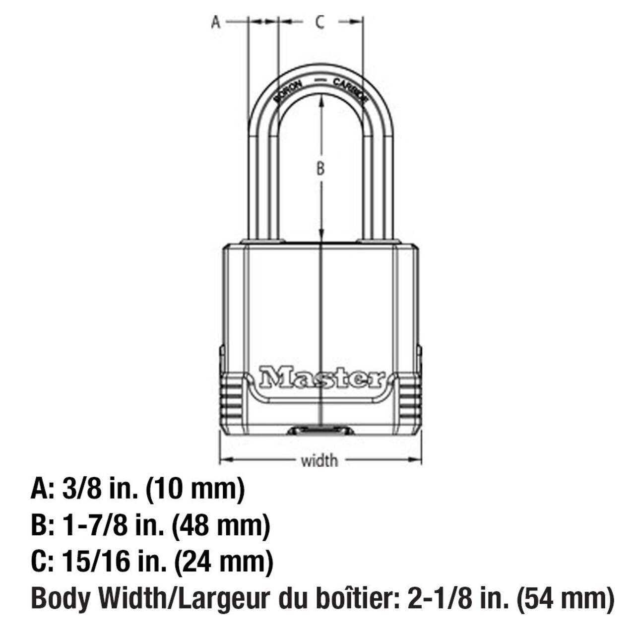 Cadenas MASTER LOCK en acier laminé avec couverture - 54mm - 4