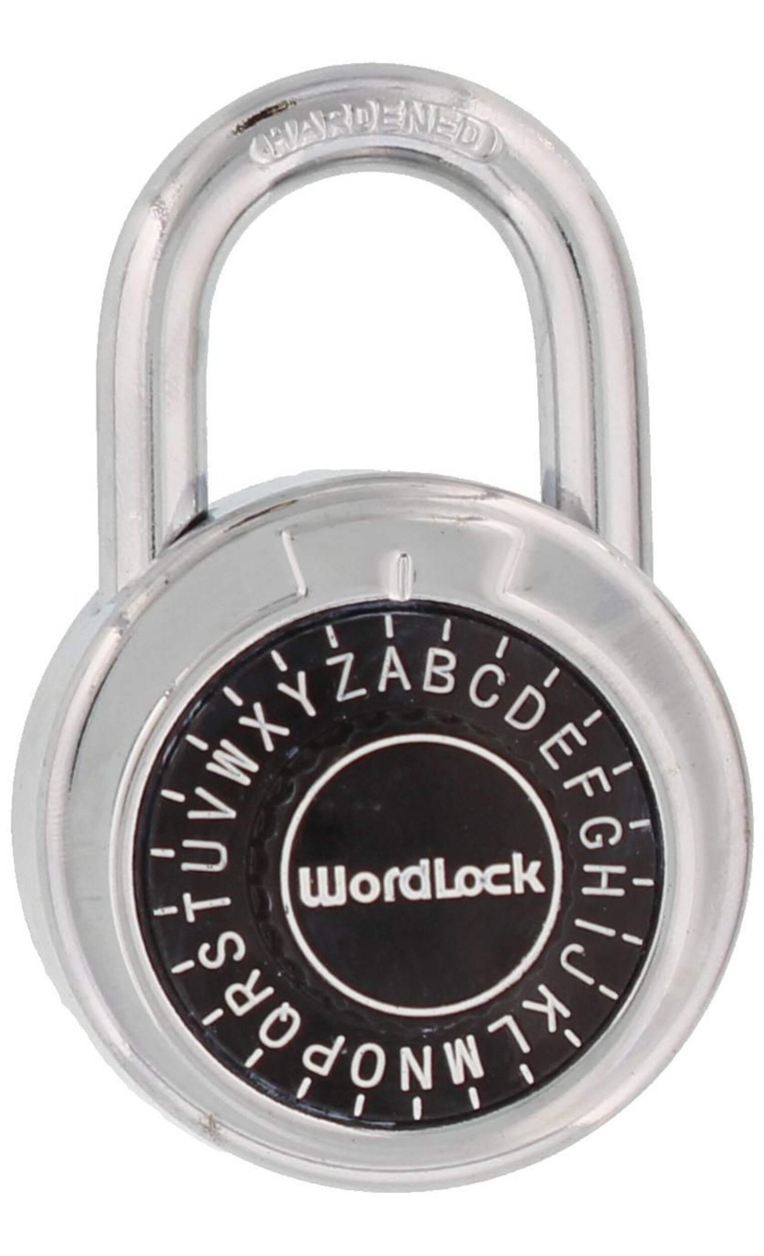 Wordlock Preset Numeric-Combination Dial Classic Padlock, Silver Front_Flat