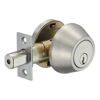 Serrure ronde à pêne dormant à 1 barillet Garrison, acier inoxydable Front_Angled_Right