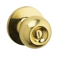 Poignée de porte verrouillable boule Garrison, laiton poli Front_Angled_Right