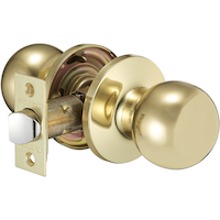 Garrison Passage Ball Door Knob Handle Set, Polished Brass Front_Angled_Right