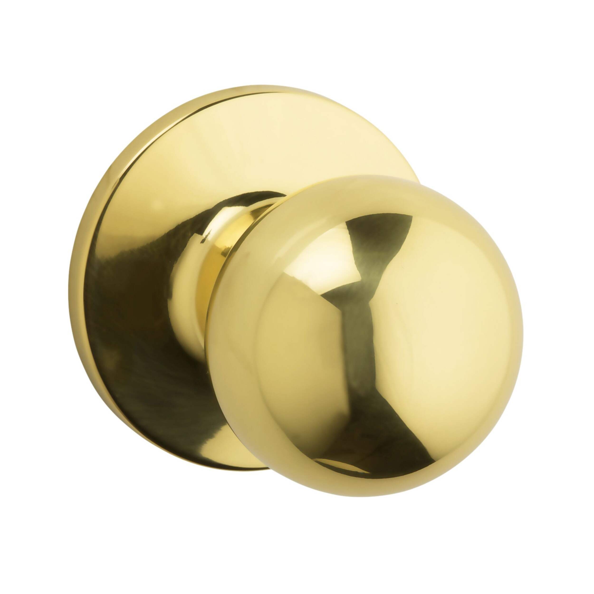 Garrison Passage Ball Door Knob Handle Set, Polished Brass Front_Angled_Right