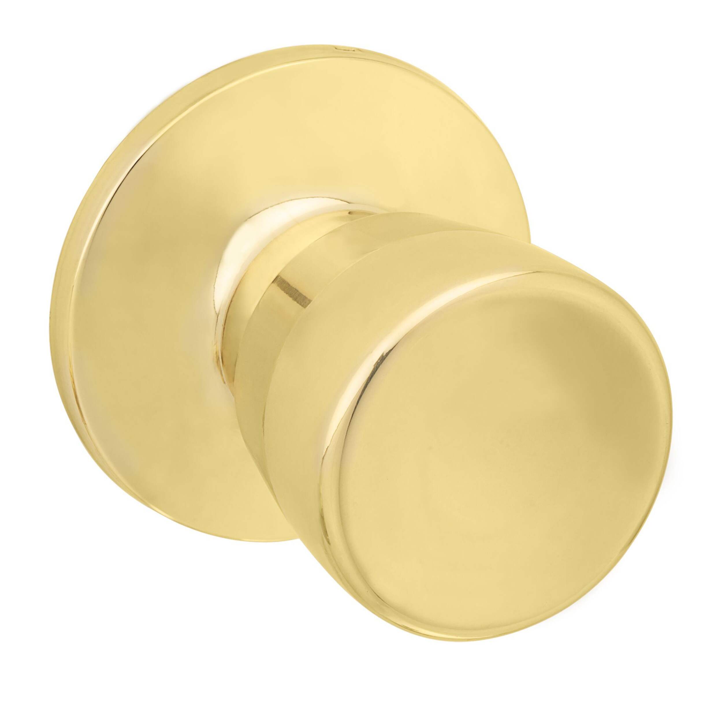 Poignée de porte de couloir tulipe Garrison, laiton poli Front_Angled_Right