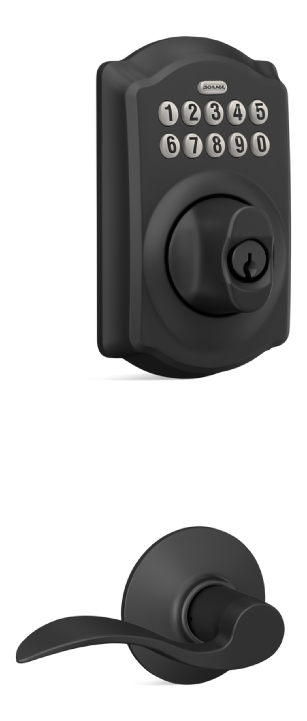 Schlage Camelot Electronic Keypad Deadbolt Door Lock & Lever, Matte