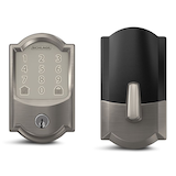 Schlage Encode Smart WiFi Deadbolt with Camelot Trim, Rated AAA Security, Satin Nickel Front_Flat