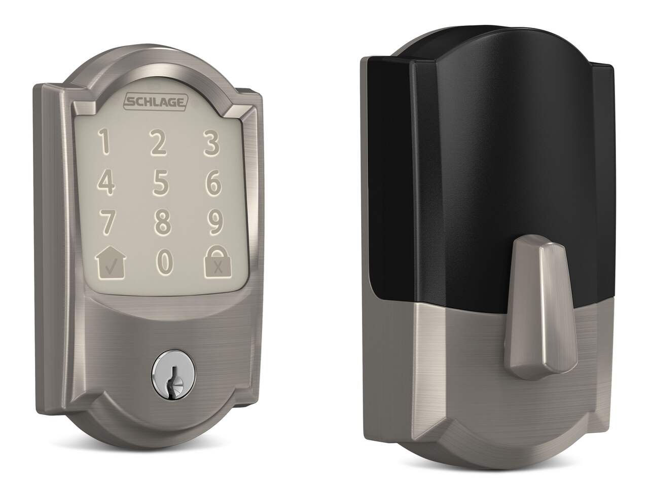 Schlage Encode Camelot Electronic Smart Touch-Screen Keypad Deadbolt Door  Lock, Satin Nickel