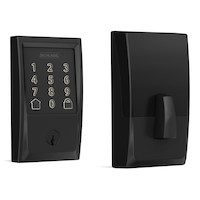 Schlage Encode Smart WiFi Deadbolt with Century Trim, Rated AAA Security, Matte Black Front_Three_Fourths_Angled_Right