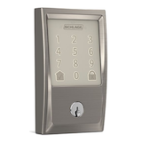 Schlage Encode Smart WiFi Deadbolt with Century Trim, Rated AAA Security, Satin Nickel Front_Angled_Right