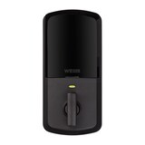 Serrure intelligente d'entrée à pêne dormant sans clé Wi-Fi Weiser Halo avec clavier tactile pour Alexa d'Amazon et Assistant Google, noir mat Front_Flat