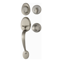 Garrison Grip Handle Set, Door Knob & Deadbolt Lock Set, Satin Nickel