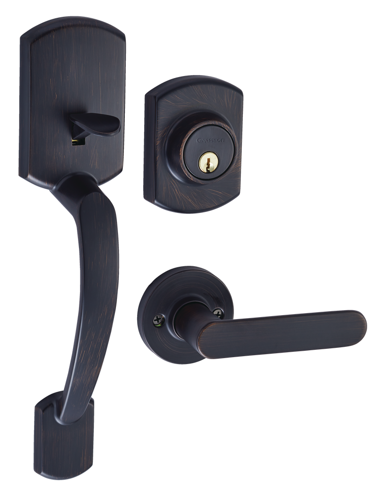 Garrison Contemporary Grip Handle Set & Deadbolt Door Lock Set with