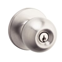 Poignée boule de porte d'entrée avec serrure à clé Garrison, acier inoxydable Front_Angled_Right