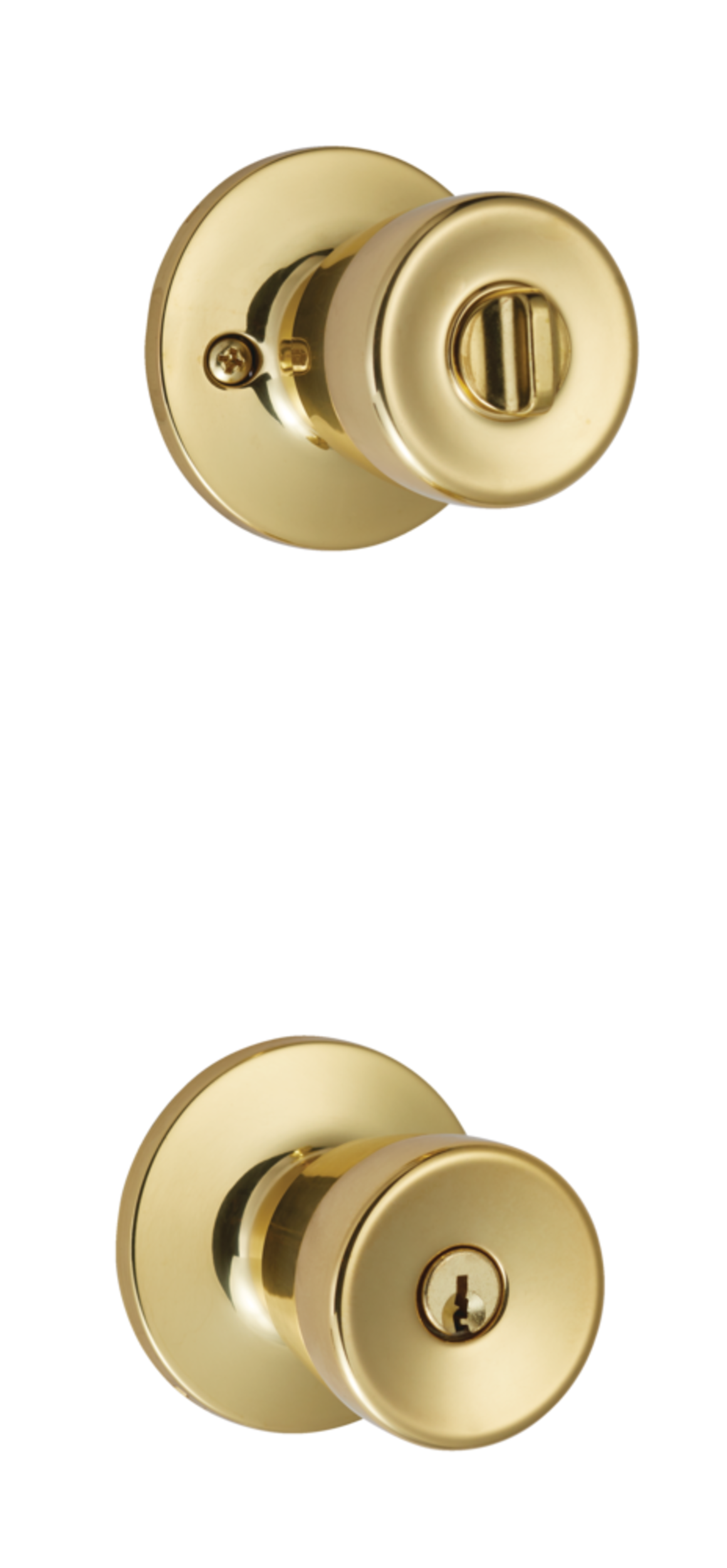 Garrison Entry Keyed Tulip Door Knob Lock Set, Polished Brass