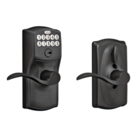 Schlage Camelot Electronic Keypad with Accent Lever, Rated AAA Security, Matte Black