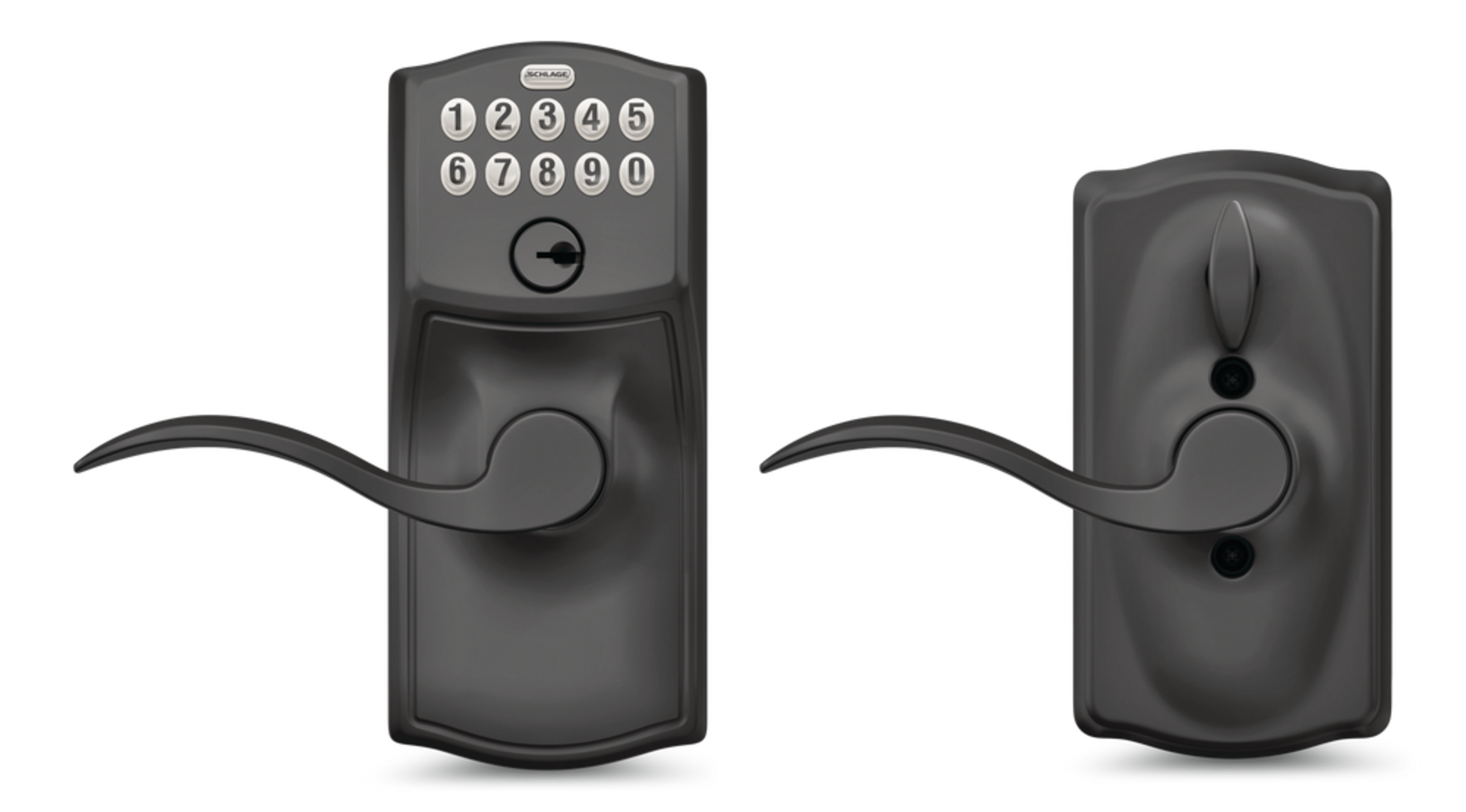 Schlage Camelot Electronic Keypad Deadbolt Door Lock with Lever, Matte