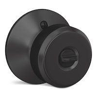 Schlage Bowery Keyed Entry Door Knob, Lifetime Warranty, Matte Black Front_Three_Fourths_Angled_Right